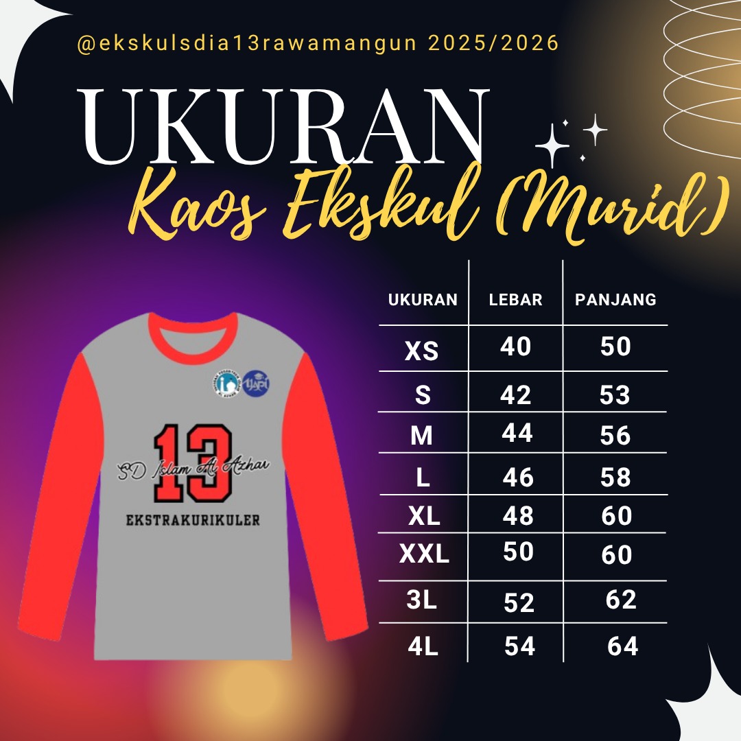 Panduan Ukuran Kaos